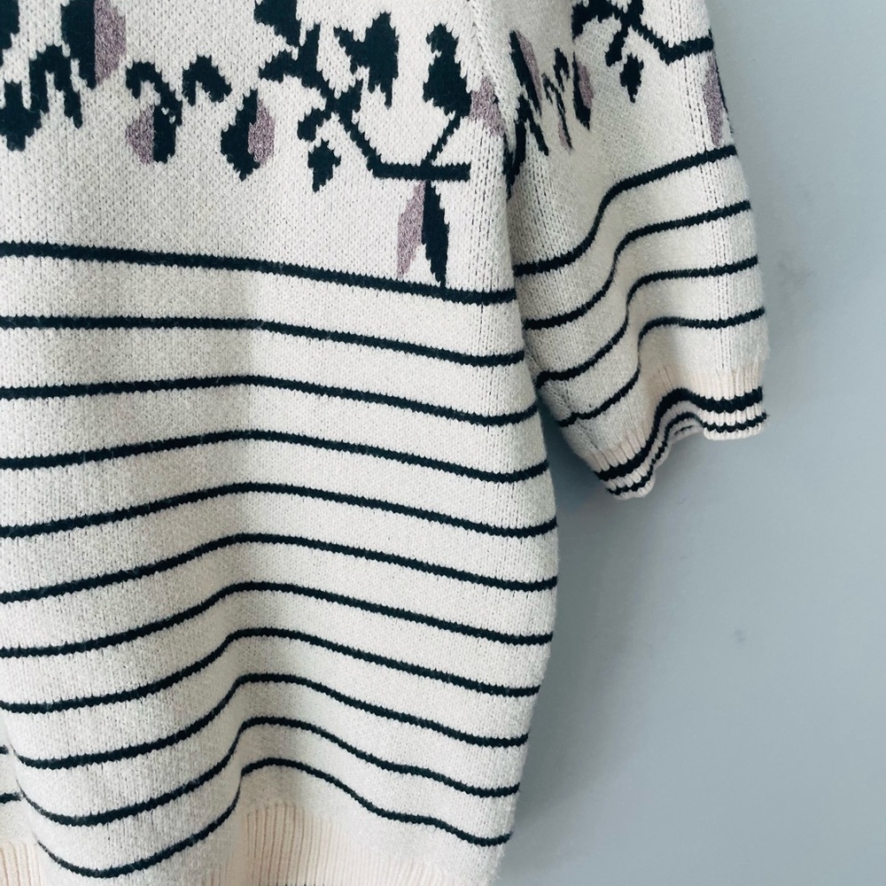 THML Anthropologie Ivory and Black Floral Sweater - Picture 4 of 6